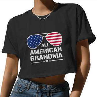 All American Grandma American Flag Patriotic Women Cropped T-shirt - Monsterry DE