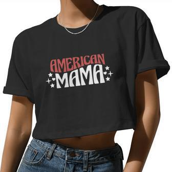 American Mama White 4Th Of July Women Cropped T-shirt - Monsterry UK
