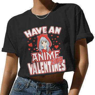 Anime Lover Valentines Day Anime Fans Ns Girls Boys Women Cropped T-shirt - Monsterry