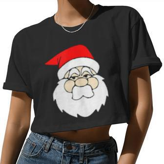 Ask Your Mom If Im Real Bad Santa Women Cropped T-shirt - Monsterry