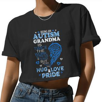 Autism Grandma Quote Women Cropped T-shirt - Monsterry CA