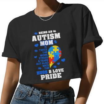 Being An Autism Mom Hug And Love Pride Women Cropped T-shirt - Monsterry DE