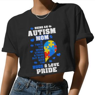 Being An Autism Mom Hug And Love Pride Women Cropped T-shirt - Monsterry AU