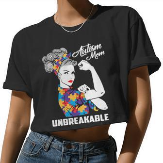 Autism Mom Unbreakable Women Cropped T-shirt - Monsterry UK