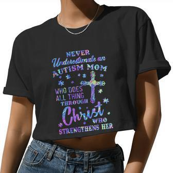 Autism Mom Women Cropped T-shirt - Monsterry