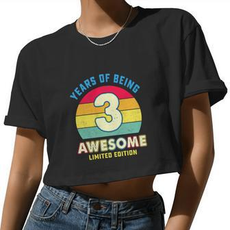 Awesome Retro 3Rd Birthday Boy Girl V2 Women Cropped T-shirt - Monsterry UK