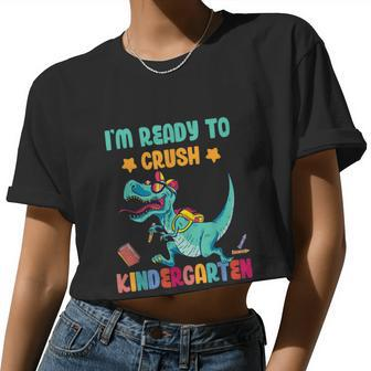 Back To School Kids I'm Ready To Crush Kindergarten Women Cropped T-shirt - Monsterry