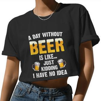 Bad Day To Be A Beer Drinking Graphics V2 Women Cropped T-shirt - Monsterry UK