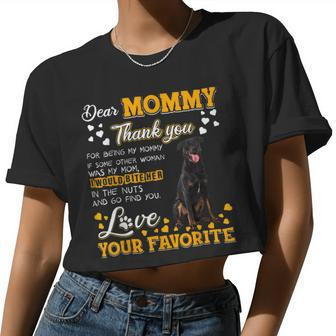 Beauceron Dear Mommy Thank You For Being My Mommy Women Cropped T-shirt - Monsterry