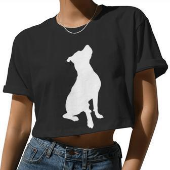 Beautiful White Pitbull For Pittie Moms Dads Dog Lovers Women Cropped T-shirt - Monsterry
