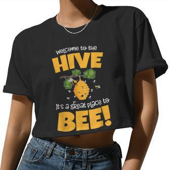 Bee Bee Bee Theme Back To School For Teachers Welcome To The Hive V2 Women Cropped T-shirt - Monsterry AU