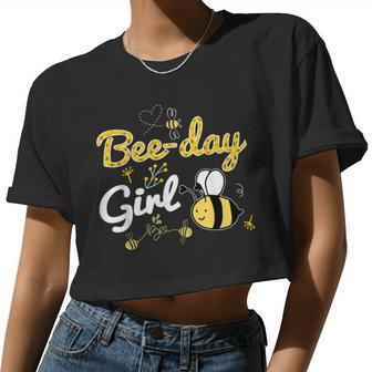 Bee Bee Bee-Day Girl Birthday Party Cute Bee Women Cropped T-shirt - Monsterry UK
