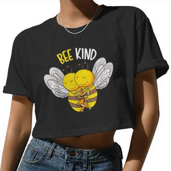 Bee Bee Bee Kind Bumble Bee Kindness Kids Girls Boys V3 Women Cropped T-shirt - Monsterry