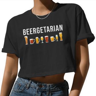 Beer Beer Art For Men Women Brewing Craft Beer Lovers Women Cropped T-shirt - Monsterry