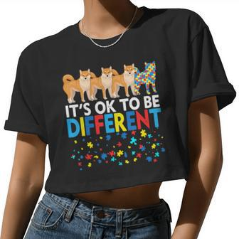 Best Shiba Inu Dog Dad Mom Ever Autism Awareness Women Cropped T-shirt - Monsterry