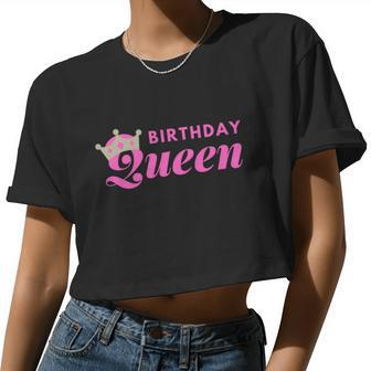 Birthday Queen Crown V2 Women Cropped T-shirt - Monsterry