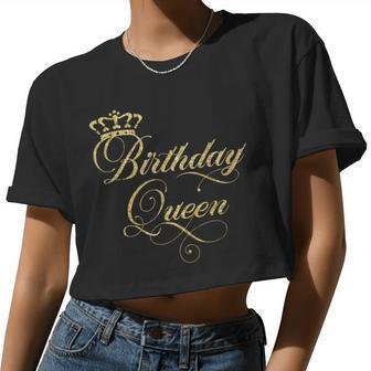 Birthday Queen Elegant Crown Women Cropped T-shirt - Monsterry UK
