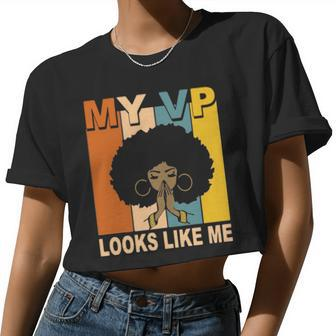 Black Girl My Vp Looks Like Me Retro Canvas Women Cropped T-shirt - Monsterry DE