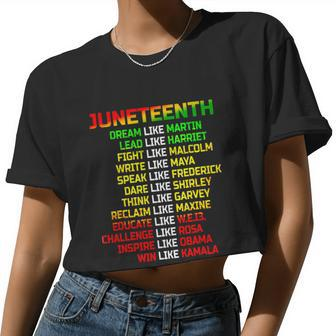 Black Women Freeish Since 1865 Party Decorations Juneteenth Women Cropped T-shirt - Monsterry DE