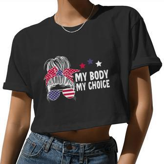 My Body My Choice Messy Bun Great V2 Women Cropped T-shirt - Monsterry