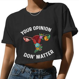 My Body Uterus Floral Hysterectomy Feminist Right Avocate V2 Women Cropped T-shirt - Monsterry UK