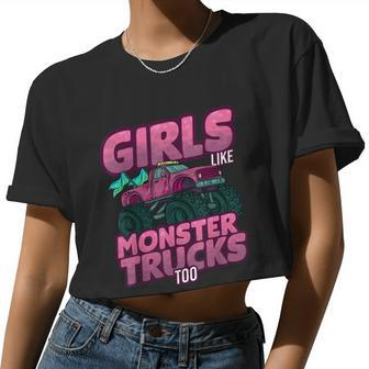 Car Woman Driver Mother Monster Truck Women Women Cropped T-shirt - Monsterry AU