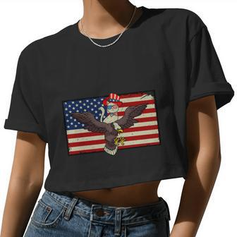 Cat Eagle American Flag 4Th Of July Cute Plus Size Graphic Shirt For Men Women Women Cropped T-shirt - Monsterry AU