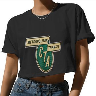Chicago Retro Transit Authority Logo Cta Women Women Cropped T-shirt - Monsterry