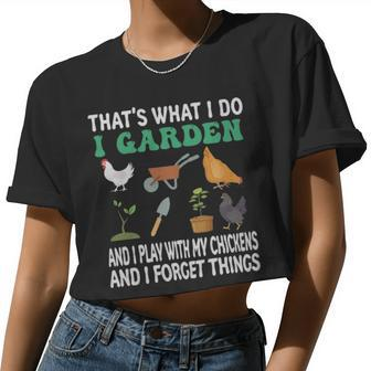 Chicken Farmer Gardening Women And Men Chicken Farmer Gardening Women And Men Women Cropped T-shirt - Monsterry