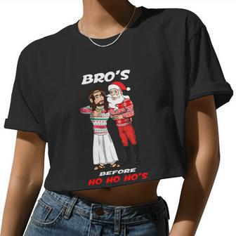 The Christmas Bros Bro's Before Ho Ho Ho's Women Cropped T-shirt - Monsterry