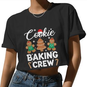 Christmas Cookie Baking Crew Pajama Gingerbread Christmas Women Cropped T-shirt - Monsterry