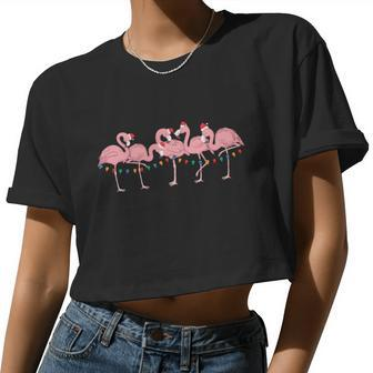Christmas In July Beach Flamingo Christmas In July Women Cropped T-shirt - Monsterry UK