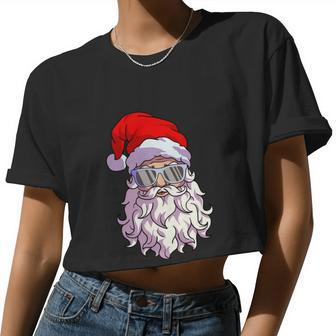Christmas Man Christmas Santa Claus Face Women Cropped T-shirt - Monsterry CA