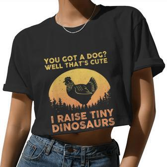 Cool Chicken Art For Men Women Kids Poultry Chicken Farmer V2 Women Cropped T-shirt - Monsterry