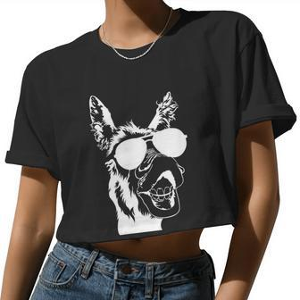Cool Donkey With Sunglasses For Men Women Kids Boys Girls V2 Women Cropped T-shirt - Monsterry
