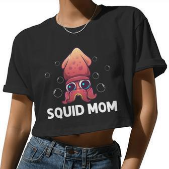 Cool Squid For Mom Mother Octopus Biology Sea Animals V2 Women Cropped T-shirt - Monsterry AU