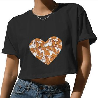 Corgi Lovers Valentines Boy And Girl New Women Cropped T-shirt - Monsterry