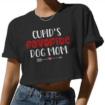 Cupid's Favorite Dog Mom Valentine's Day Women Cropped T-shirt - Monsterry