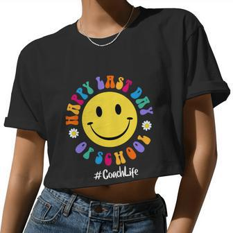 Cute Happy Last Day Of School Coach Crew Career Literacy Women Cropped T-shirt - Monsterry UK