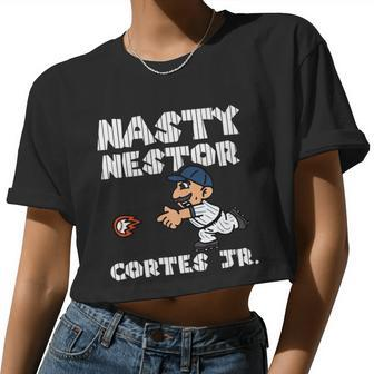 Cute Nasty Nestor Cortes Jr Baseball Legend Catch Ball Women Cropped T-shirt - Monsterry UK