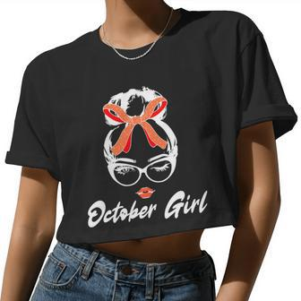 Cute October Girl Birthday Women Cropped T-shirt - Monsterry UK