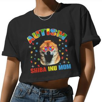 Cute Shiba Inu Lover Autism Awareness Dog Mom Women Cropped T-shirt - Monsterry AU