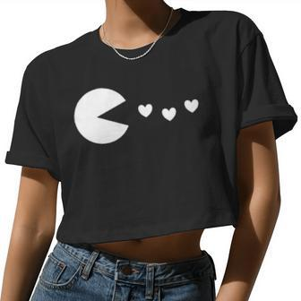 Cute Valentines Day Girls Boys Love Hearts Women Cropped T-shirt - Monsterry AU