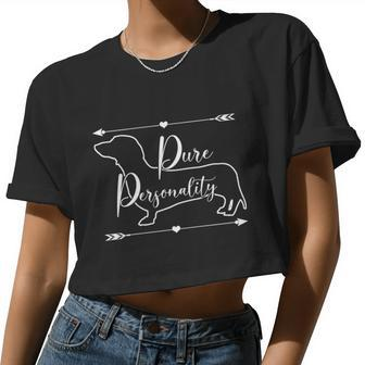 Dachshund Wiener Doxie Mom Cute Doxie Graphic Dog Lover V2 Women Cropped T-shirt - Monsterry CA
