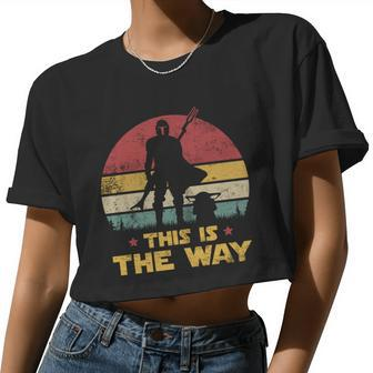 This Is The Way The Dadalorian Dad Vintage Women Cropped T-shirt - Monsterry