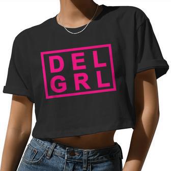 Del Grl Delaware Girl Simple Pink Women Cropped T-shirt - Monsterry AU