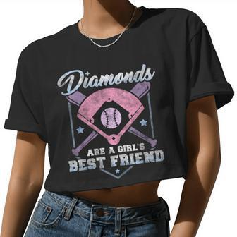 Diamonds Are A Girls's Best Friend Baseball T Women Cropped T-shirt - Monsterry CA