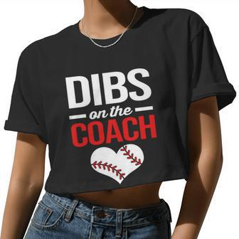 Dibs On The Coach Baseball Women Women Cropped T-shirt - Monsterry