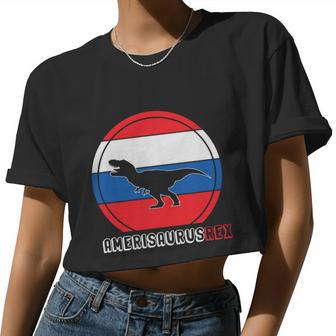 Dinosaur 4Th Of July Kids Boys Plus Size Graphic Shirt For Boy Men Women Family Women Cropped T-shirt - Monsterry