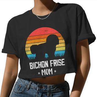 Dog Bichon Frise Mom Retro Women Cropped T-shirt - Monsterry CA
